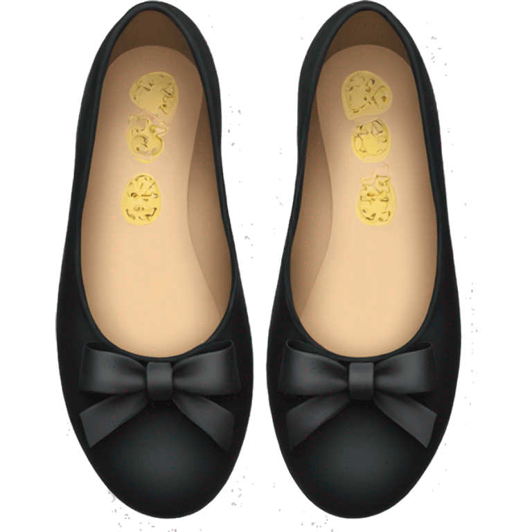 black ballet flats with bows emoji