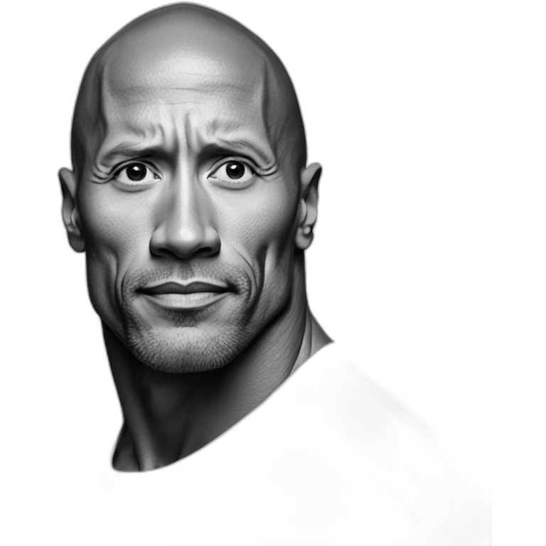 Sursil Dwayne Johnson noir et blanc emoji