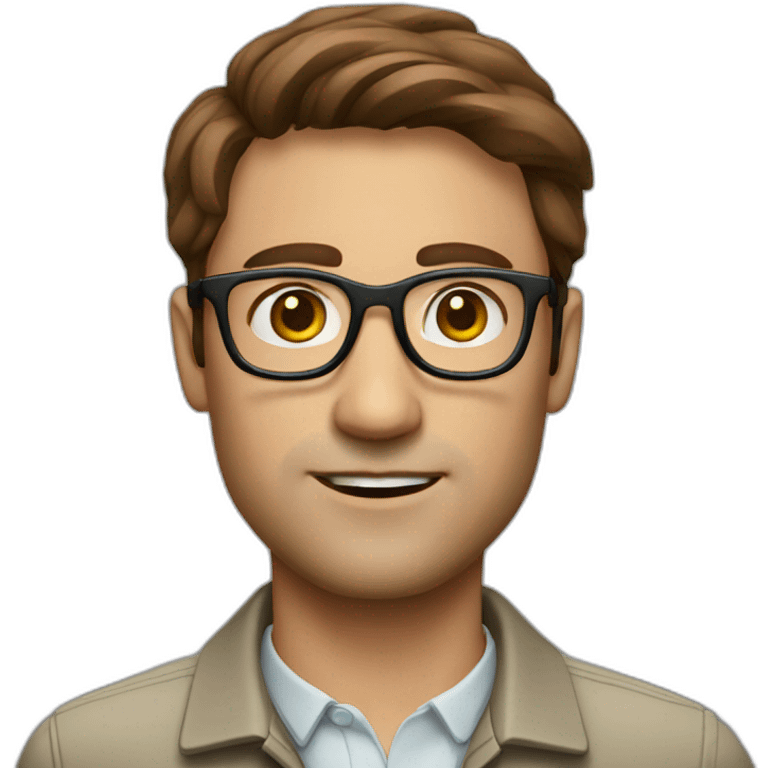 guy with glasses, brown-haired ecologist, thick eyebrows emoji