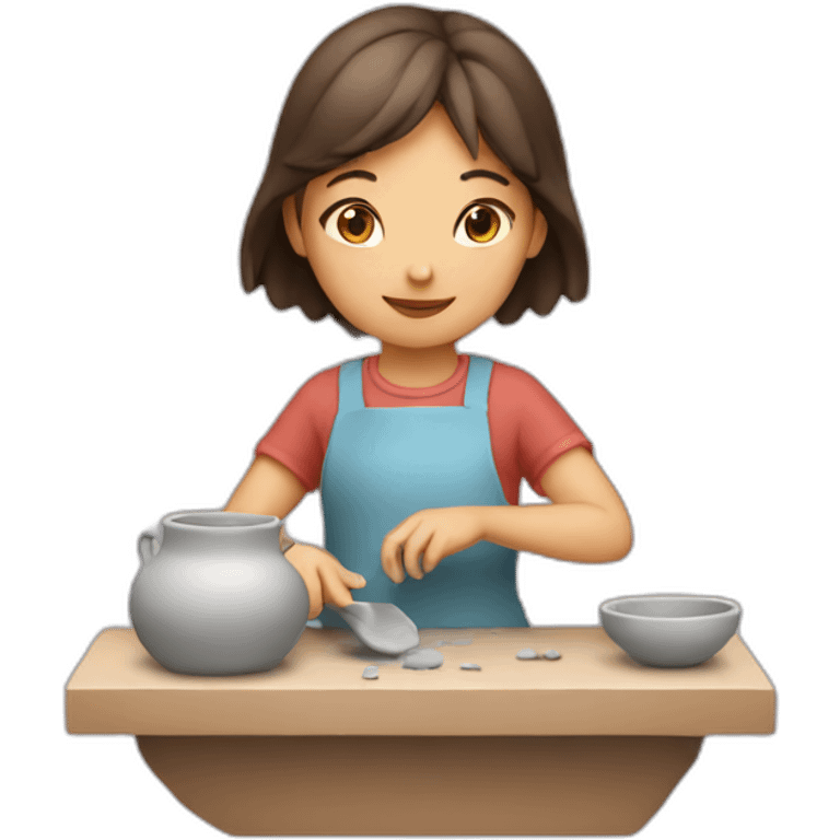 girl making ceramics emoji