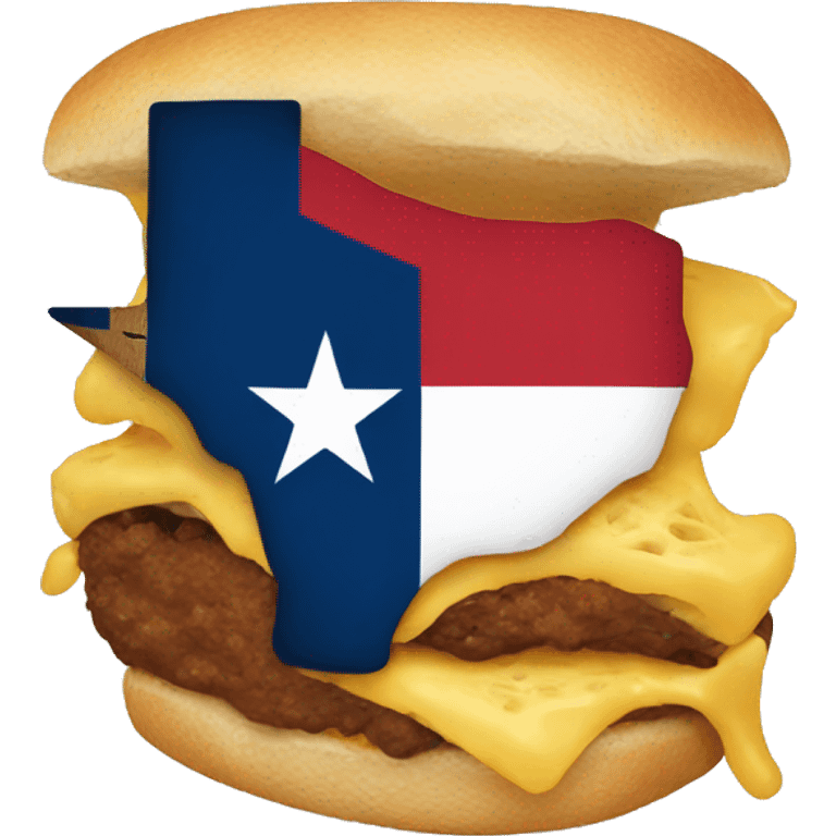 Shape of Texas eating emoji