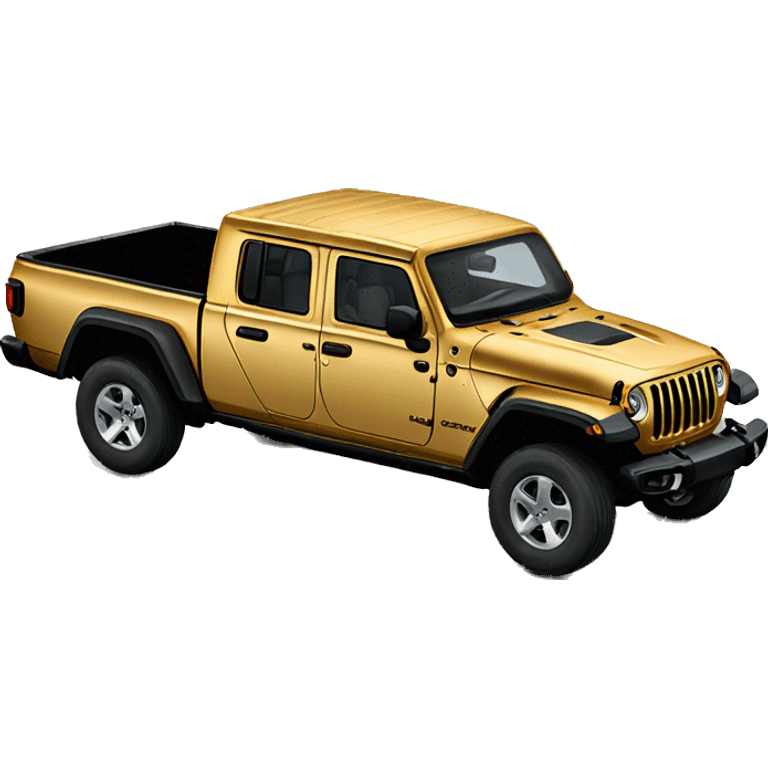 Realistic gold Jeep Gladiator truck. emoji