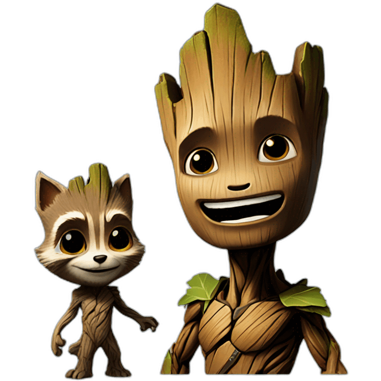 Groot et rocket emoji