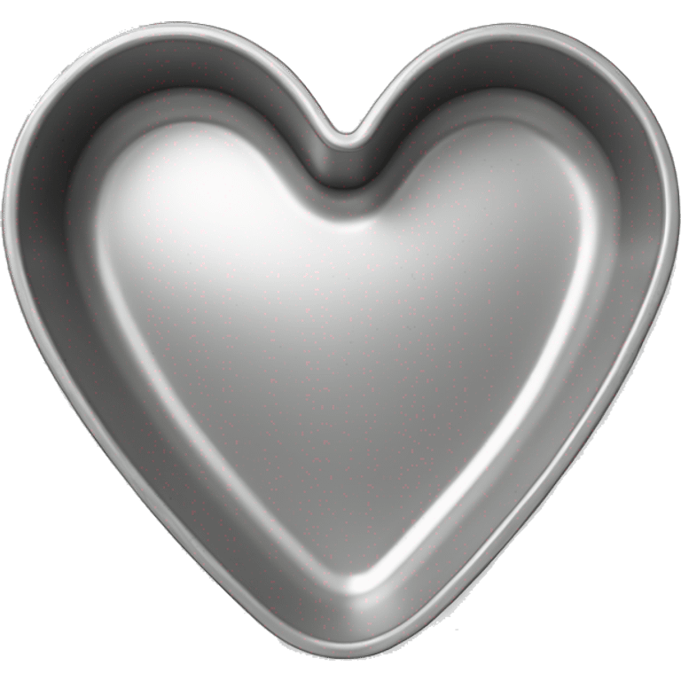 Realistic flat silver heart shaped cake pan emoji