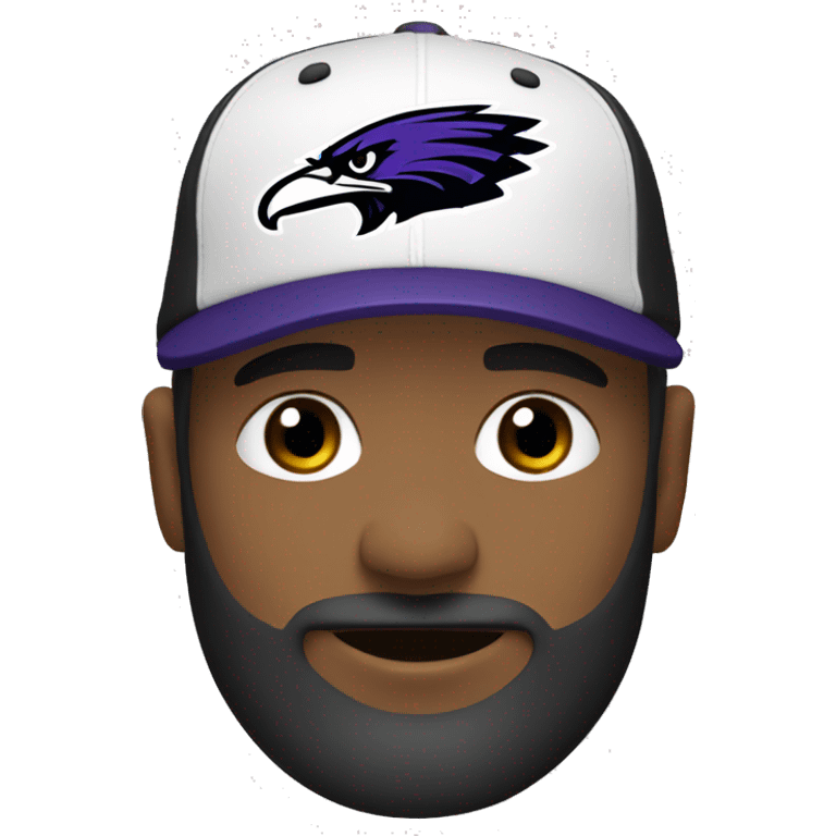 White guy beard with ravens football hat emoji