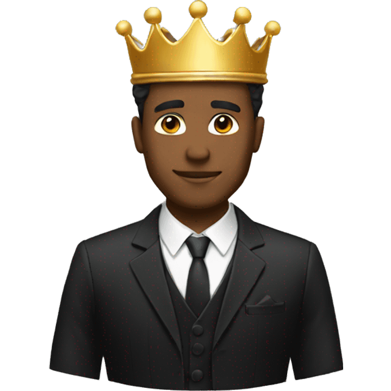 Man black suit crown emoji