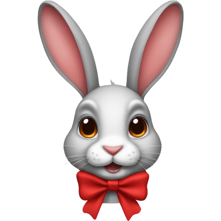 Rabbit with red bow  emoji