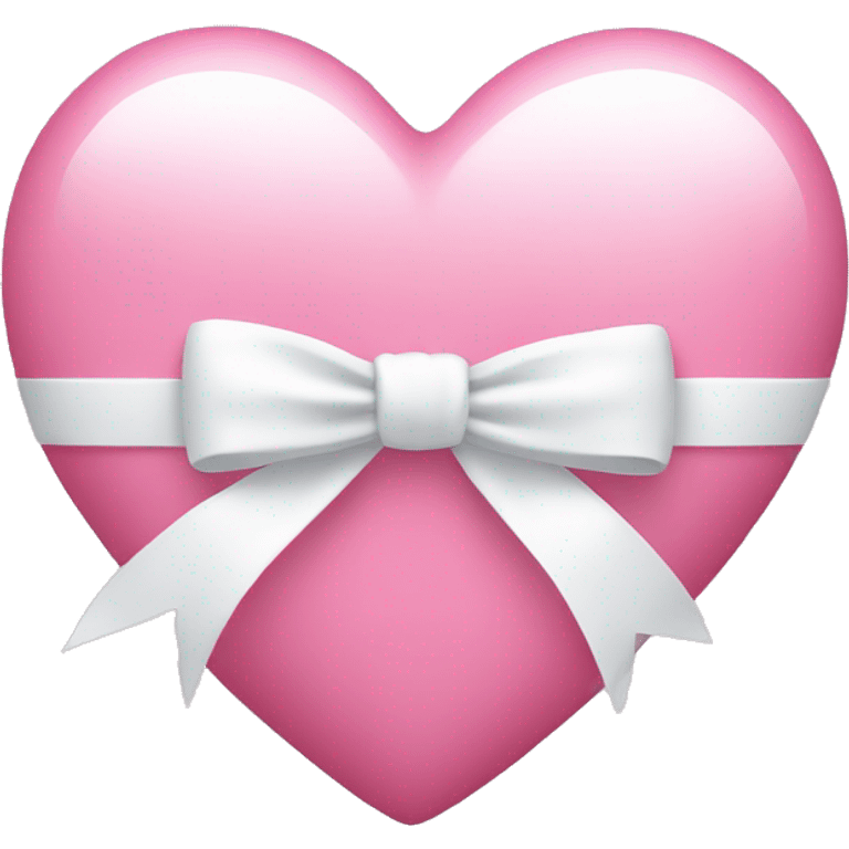 pink heart with a pretty white bow emoji