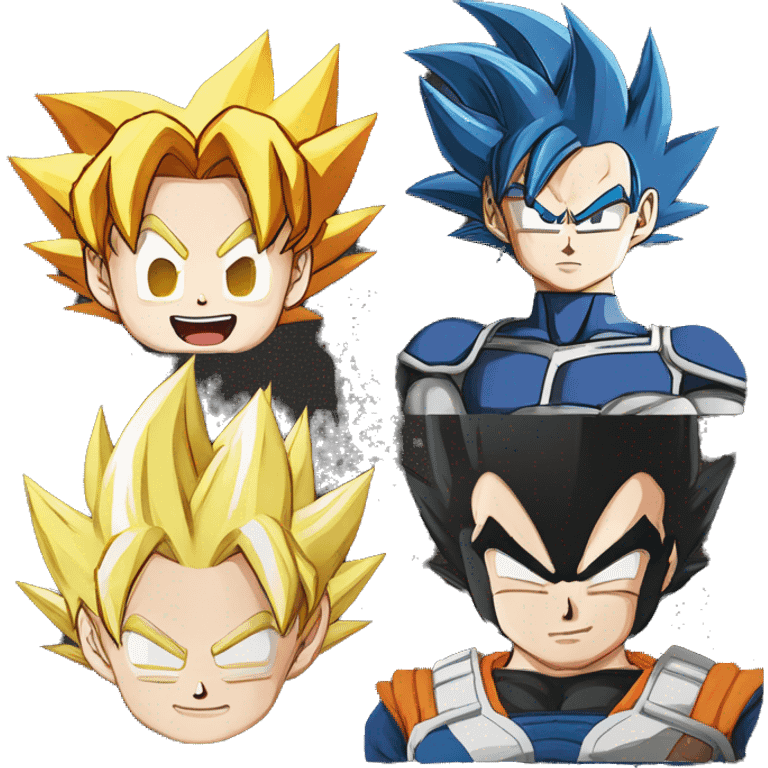 emojis de goku , vegeta  y seiya emoji