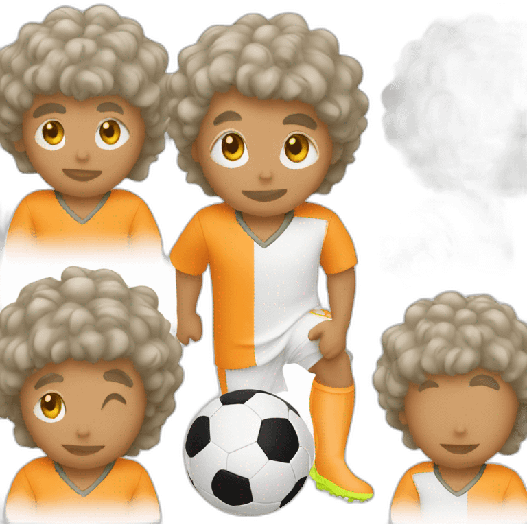 God man play soccer orange emoji