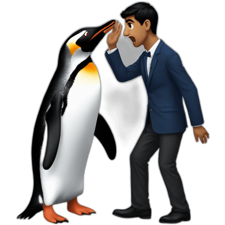 Rishi sunak slapping a penguin emoji