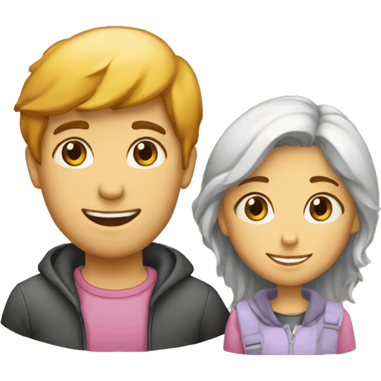 Emoji d’un garçon et une fille amoureuse  emoji