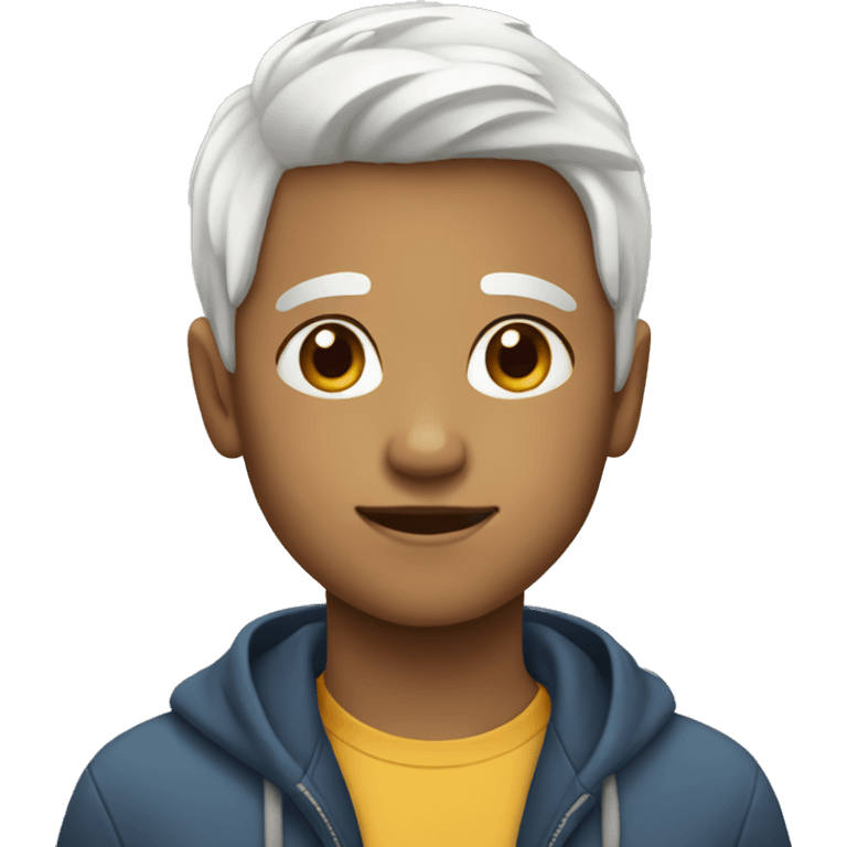 11 year old boy and white hair emoji