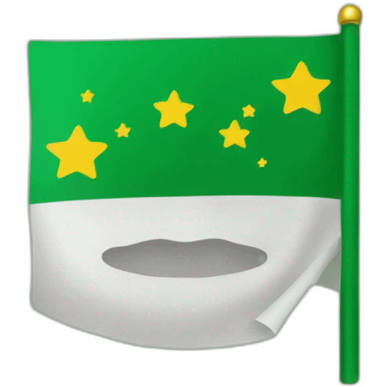 Bandera canaria con siete estrellas verdes emoji