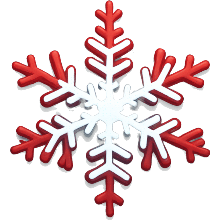 snowflake, red colors emoji