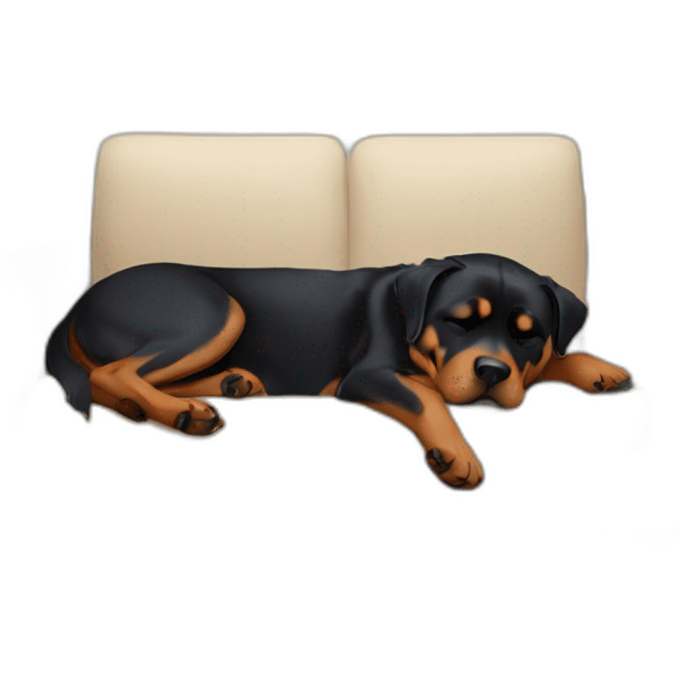 Rottweiler sleeping on top of couch emoji