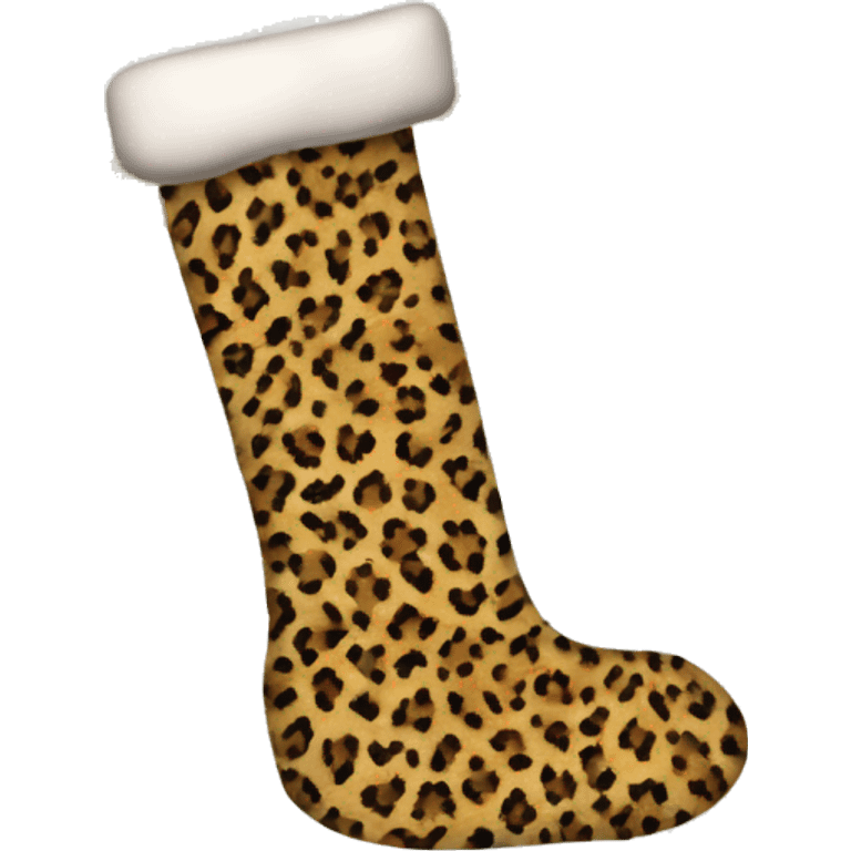  leopard print Christmas stocking emoji