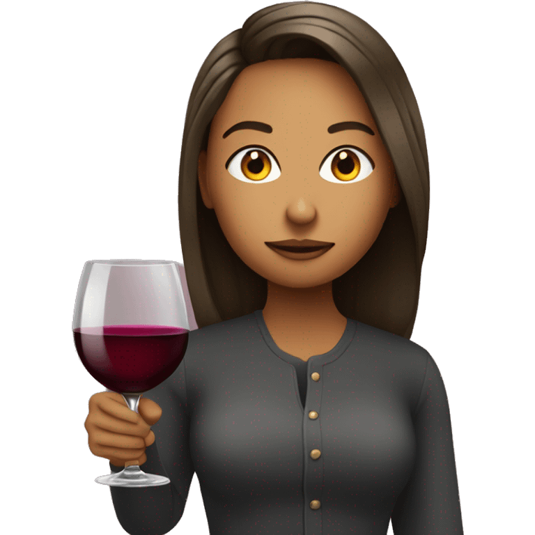 Me with glass of wine emoji