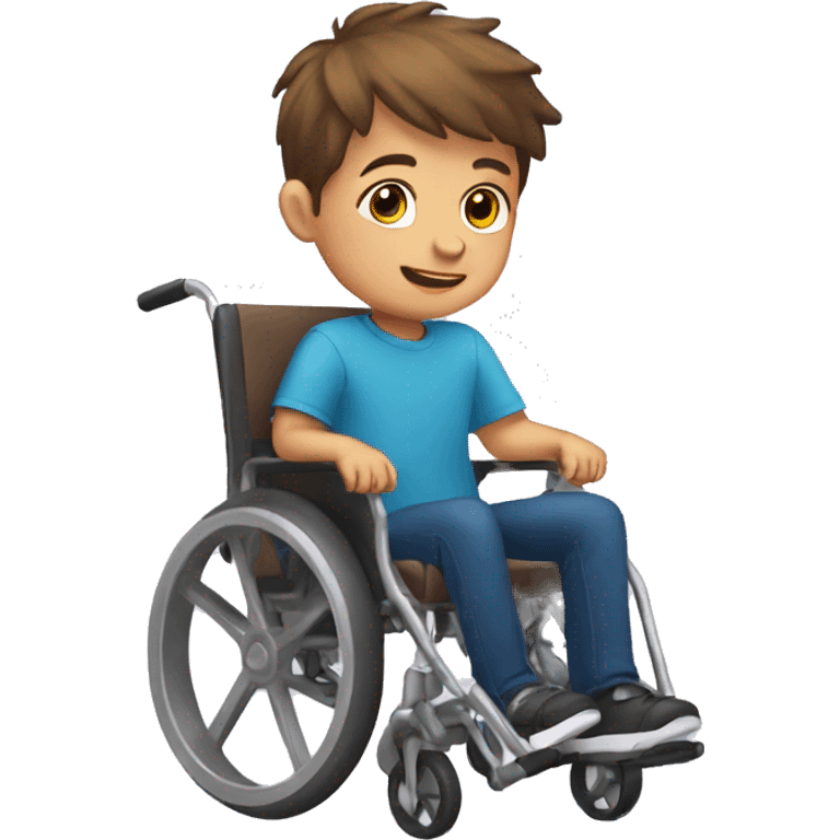 Kid boy in a wheel chair emoji