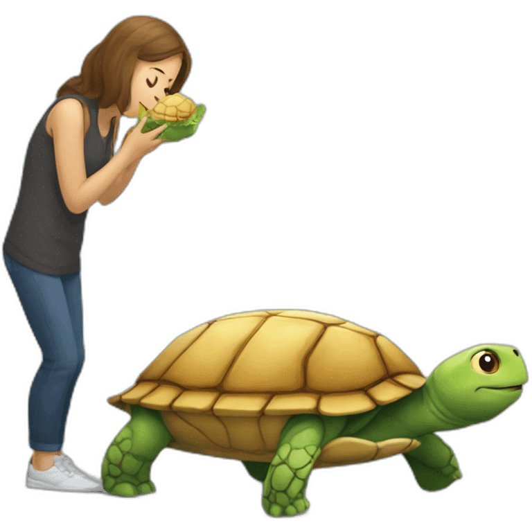 Chat qui mange une tortue emoji