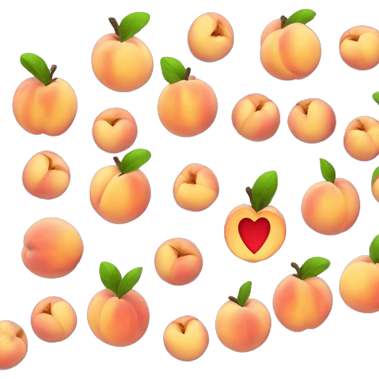 Peach with a small heart by it  emoji