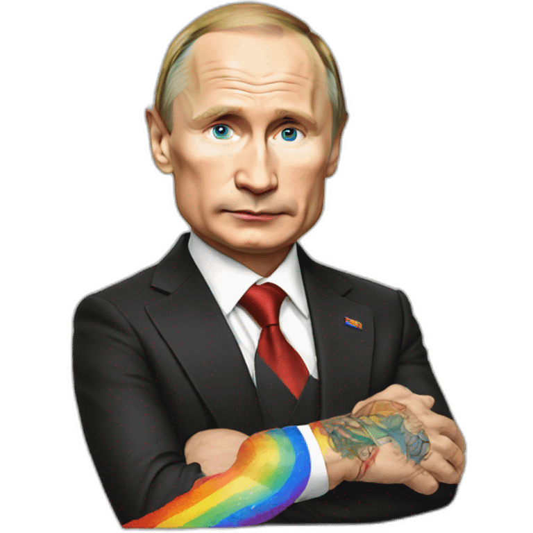 putin with rainbow tattoo emoji