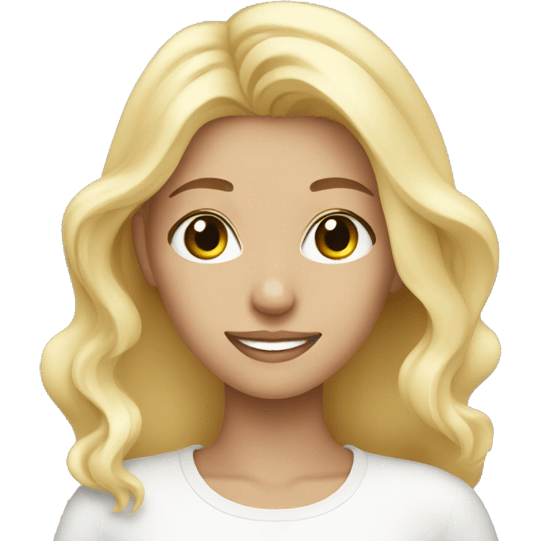 Blonde girl doing skincare  emoji