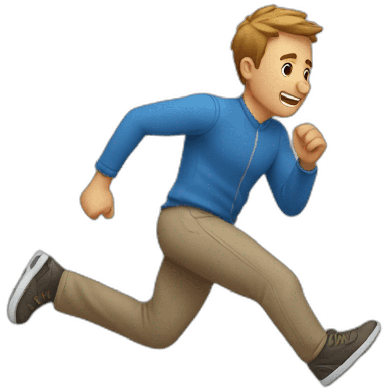 a guy running and starting to fall on the ground emoji