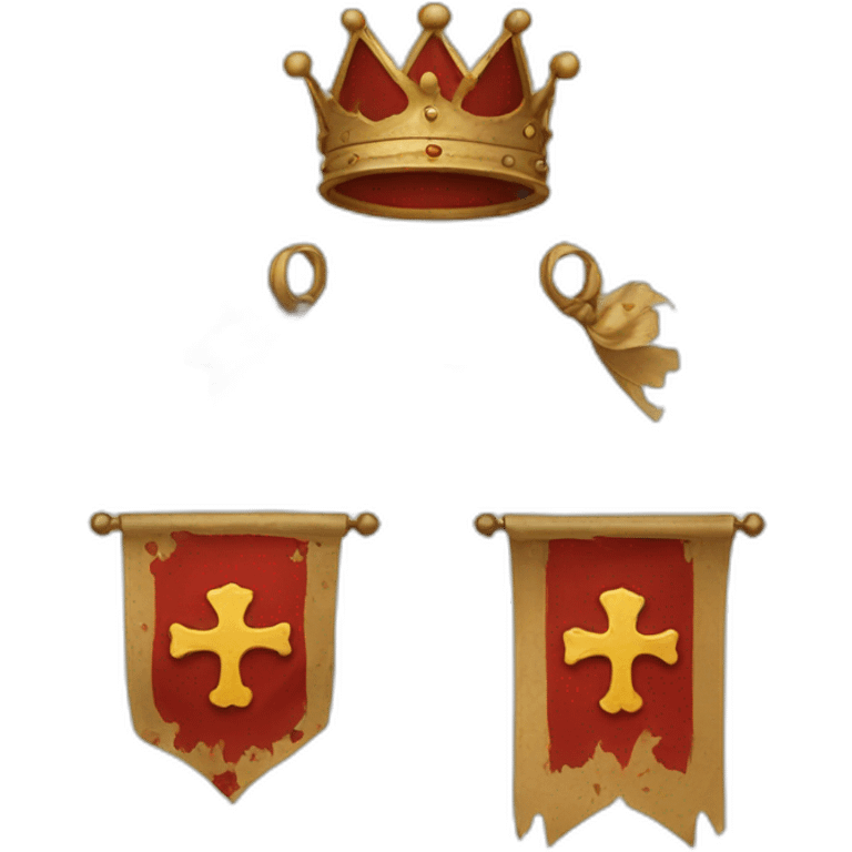 a crown and two banners in medieval style emoji