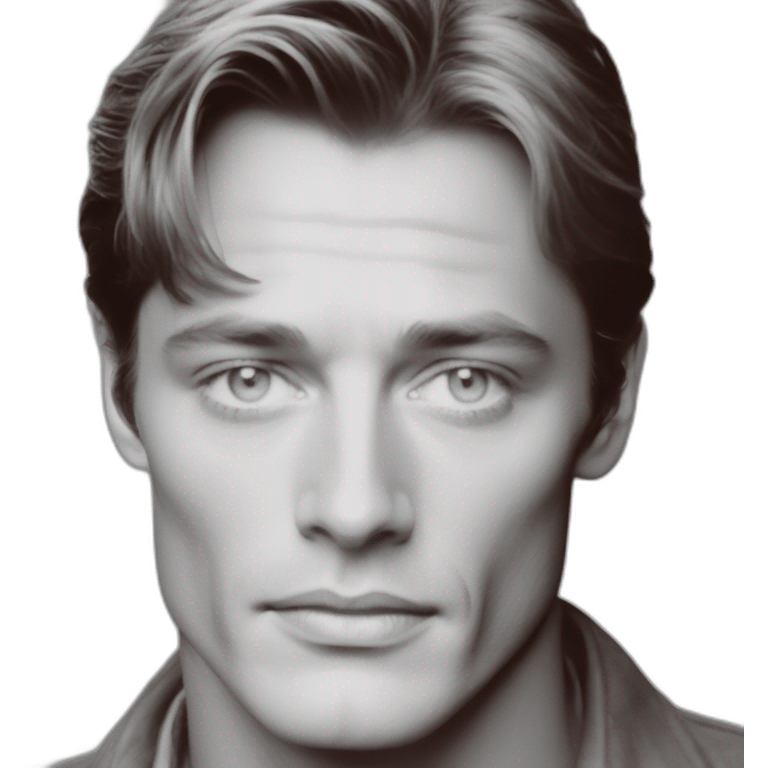 Alain Delon young dock worker blue eyes reddish hair clean shaven emoji