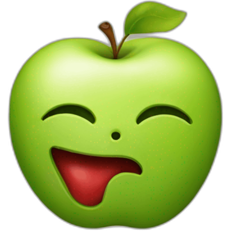 An apple with a body emoji