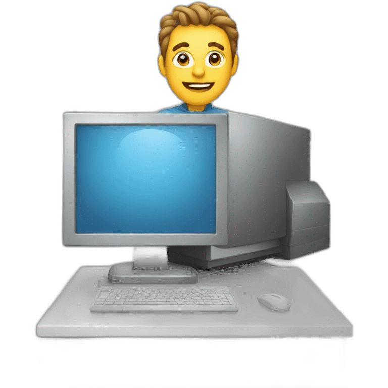 software developer hamstet on computer emoji