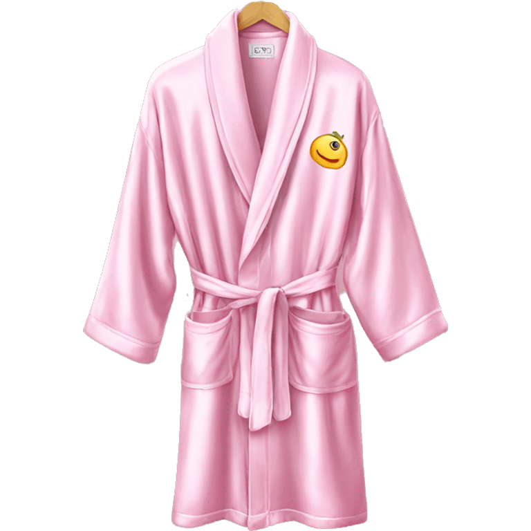 Light pink luxury silky bathroom robe emoji