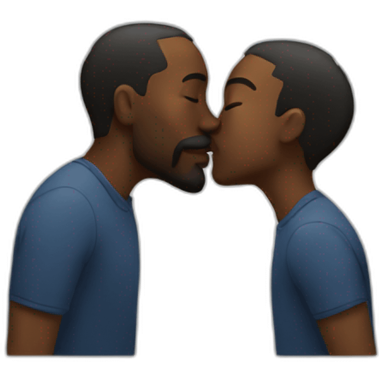 Black daddy kissing emoji