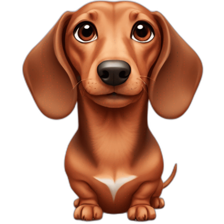 dachshund with hearts emoji