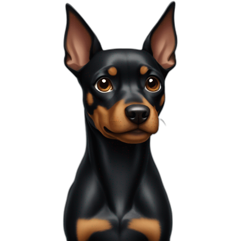 Black pinscher whit white emoji