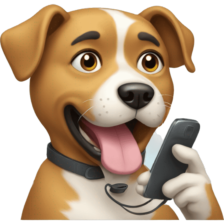 Dog using a phone  emoji