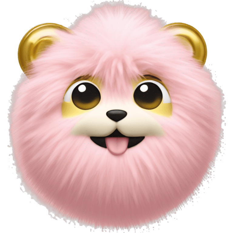 Light Pink and Gold Fur Ball Keyring emoji