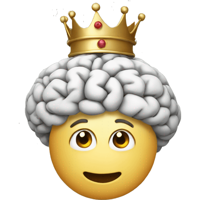 brain wearing crown emoji