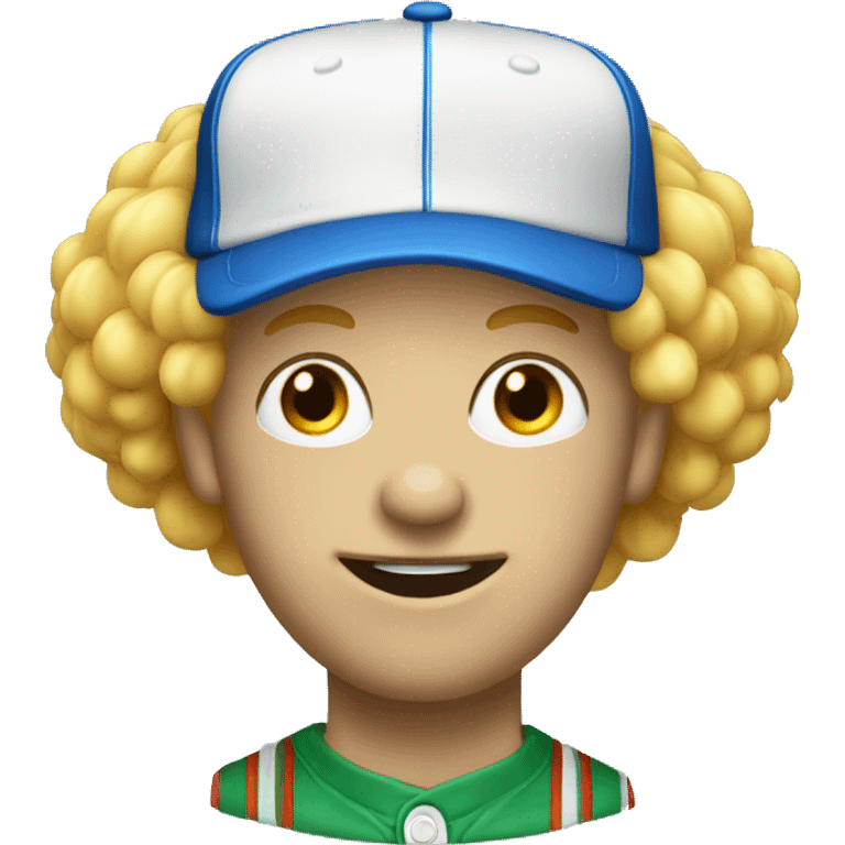 Blonde male clown with baseball cap emoji