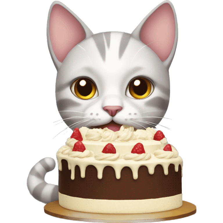 Cat with cake emoji