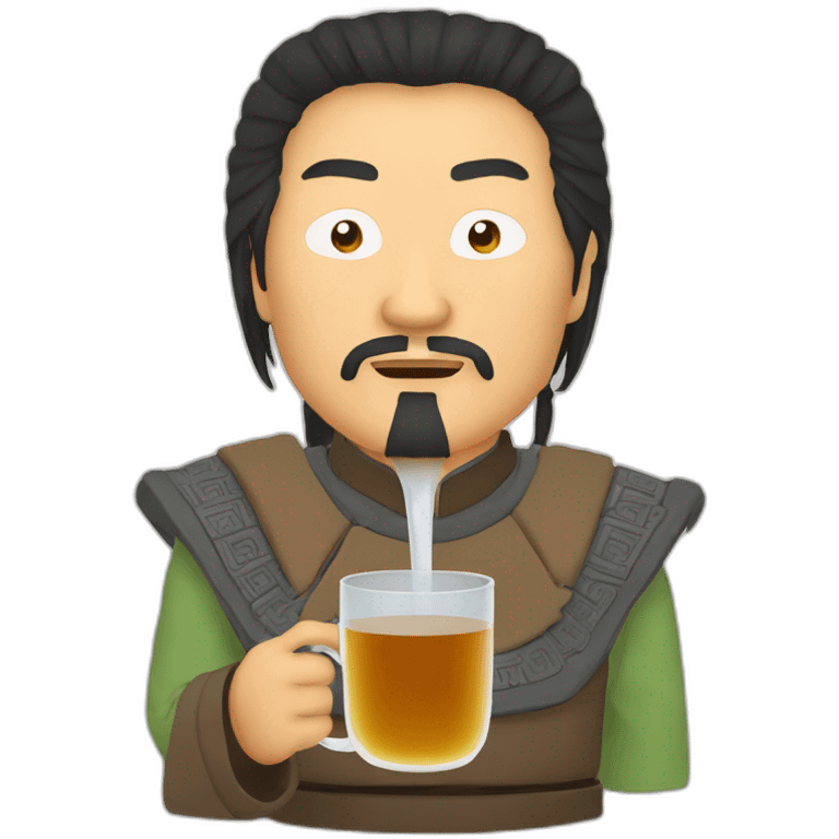 Genghis Khan drinking tea emoji