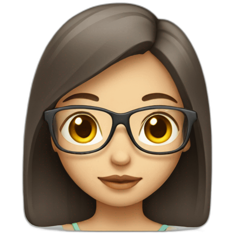 girl with square glass emoji