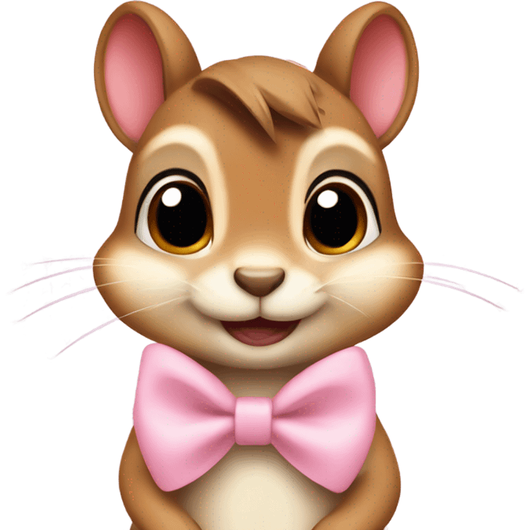 Cute kind Chipmunk with light pink bow emoji