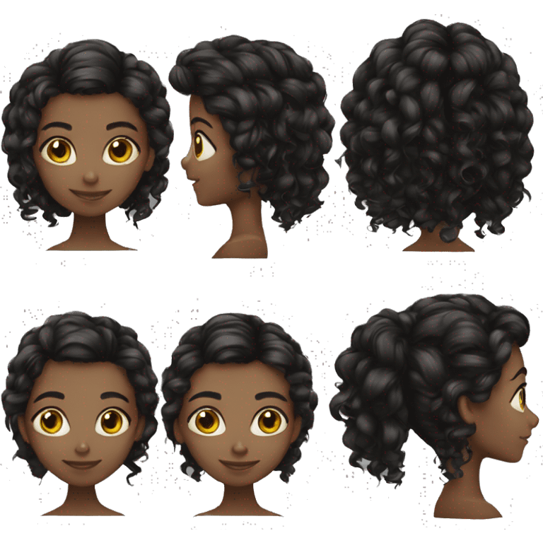 Menina branca de cabelo preto comprido  emoji