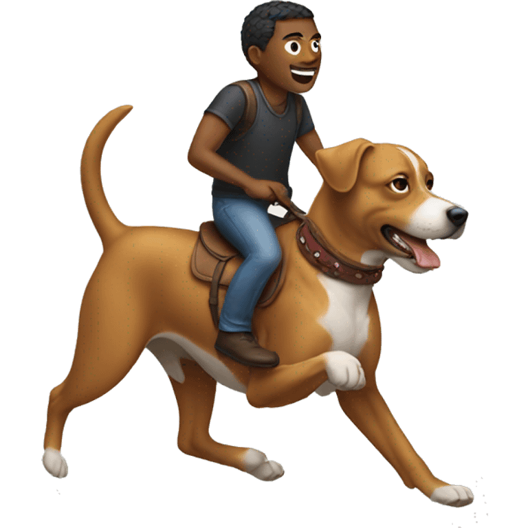 human who is riding a dog emoji