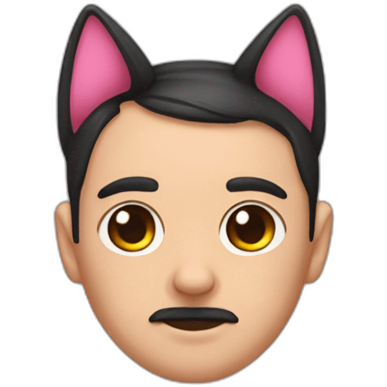 Hitler with pink flushy cat ears emoji