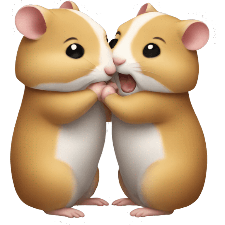 two hamster wrestling emoji