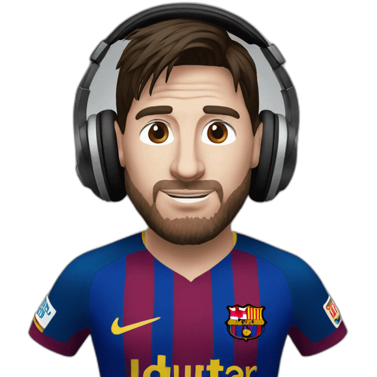 lionel messi wearing headphone emoji