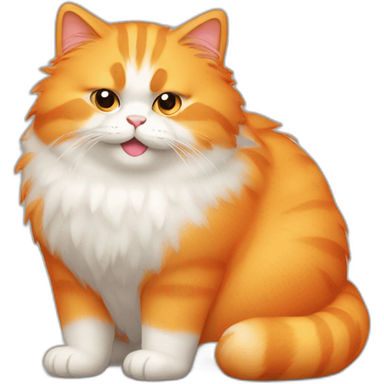 orange fat fluffy cat emoji